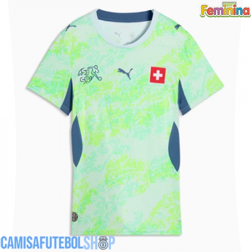 Camisa de time de futebol Suíça Replicas 2º Equipamento Feminina Mundo 2026 Manga Curta